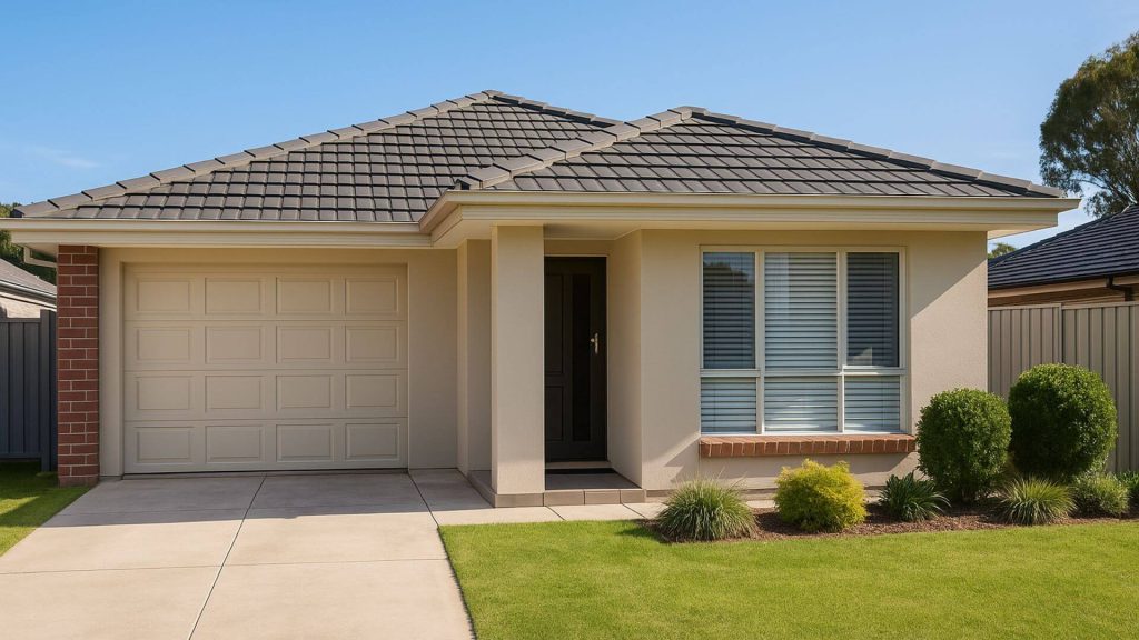 Exterior of a modern single-storey Australian home with a tidy front yard and driveway, representing a well-maintained property that contributes to a strong rental history.